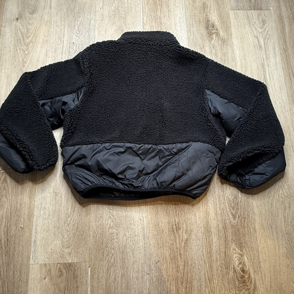 Frame Fleece Mix Half-Zip Pullover in Noir Multi - Size M Black And Brown - Picture 3 of 9